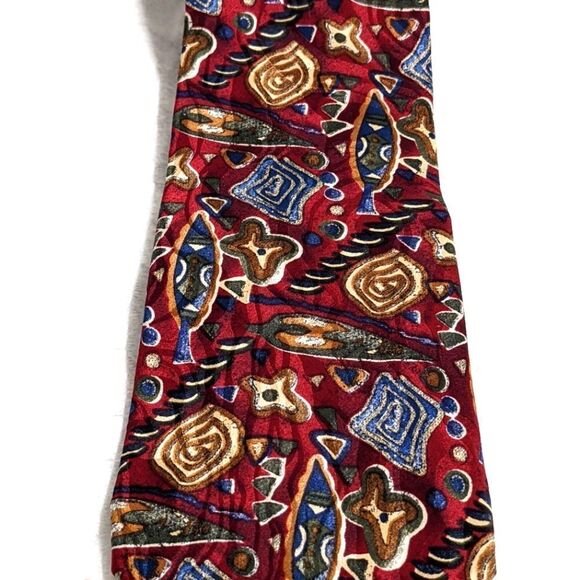 Vintage Men's Abstract Print 100% Silk Tie By Essentia - Picture 5 of 11